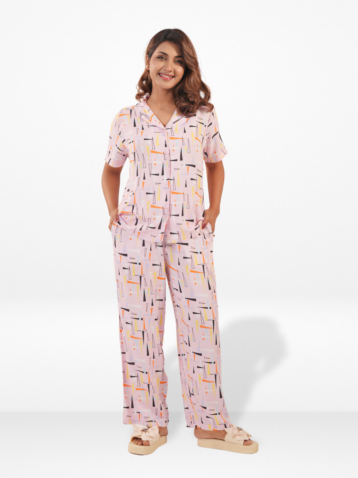 Women's All Over Printed PJ Set – 2 Piece Sleepwear Set | Soft Breathable Nightwear for Women