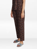 Women’s All Over Printed Lounge Pants | Soft Stretch Yummy Rib Fabric | Drawstring Waist Casual Sleepwear & Pajama Trousers - Coffee