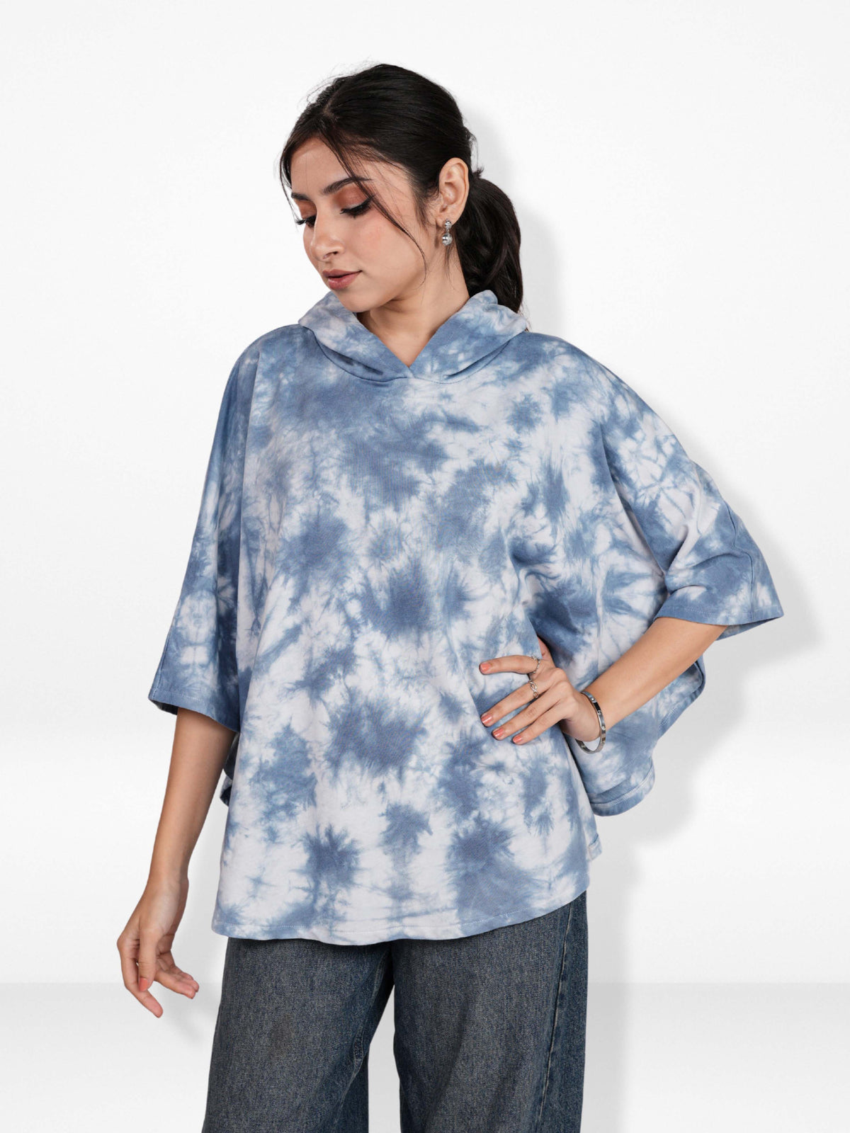 Women’s Tie-Dye Hoodie – Frankie Short Sleeve Pullover Hooded | Casual Comfortable Hooded Top for Everyday Wear