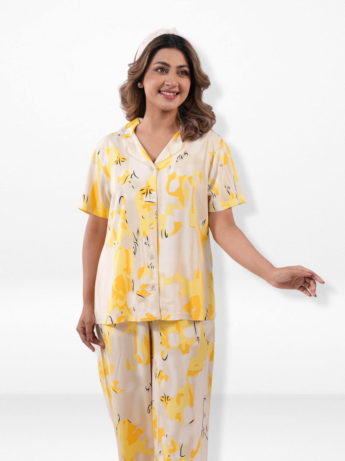 Women’s Short SleeveSleepwear Set – Notch Collar 2 Piece Pajama Outfit | Comfy Nightwear, Soft Summer Lounge Set for Women
