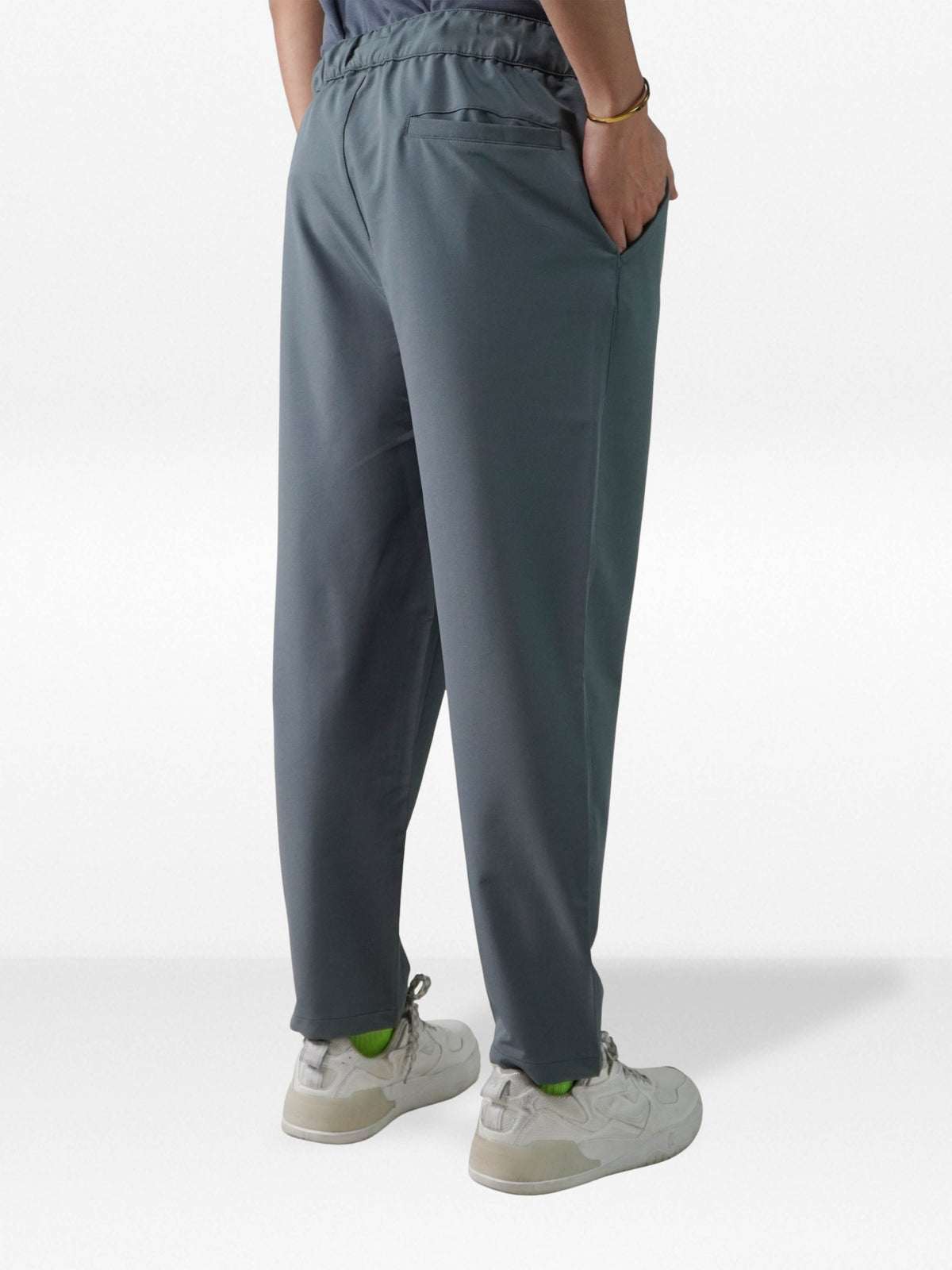 Men’s Relaxed Fit Trousers – Elastic Waist with Drawstring, Casual Pants with Fake Fly & Side Pockets ,Comfortable Everyday Wear