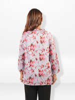 Women's V-Neck Floral Satin Top – Stylish Casual Blouse | Everyday Office & Business Casual Wear