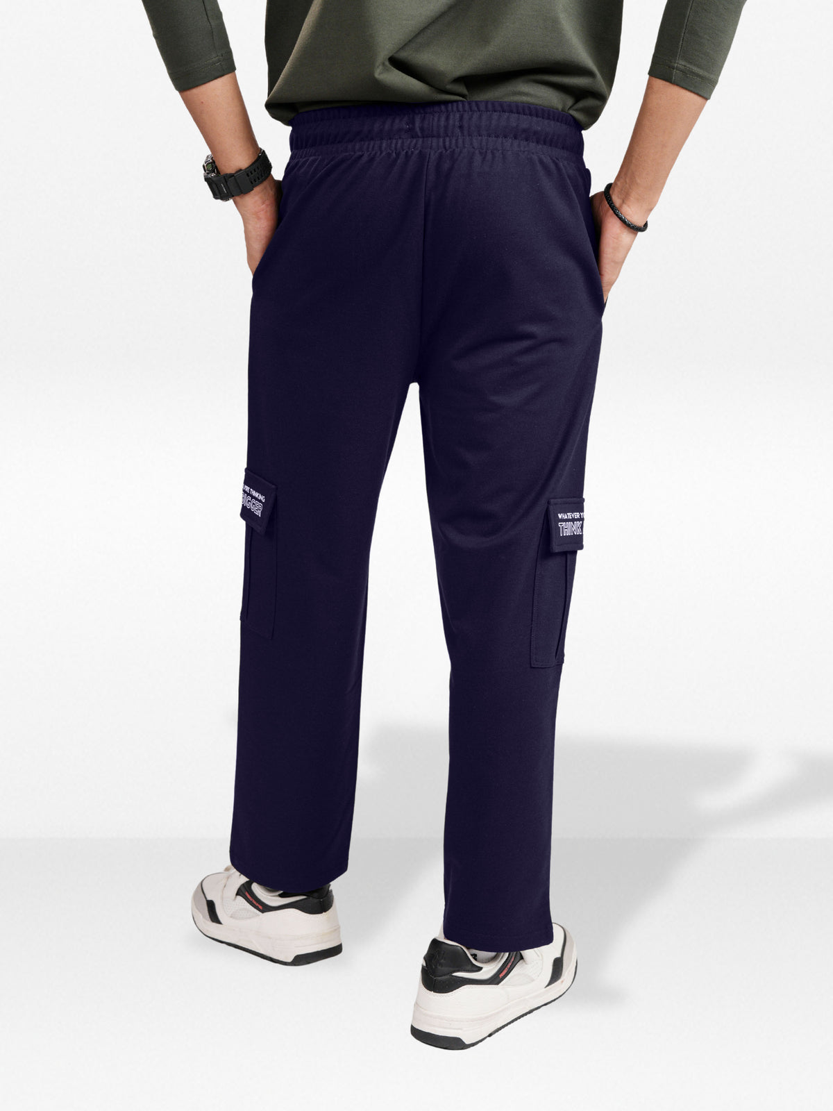 Men’s Cargo Jogger Pants – Straight Fit with Side Pocket Printed | Casual Lounge Trousers with Modern Panel Detail