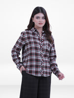 Women’s Plaid Flannel Shirt – 100% Cotton Long Sleeve Button-Down Checkered Shirt | Relaxed Fit Casual Top for Everyday Comfort