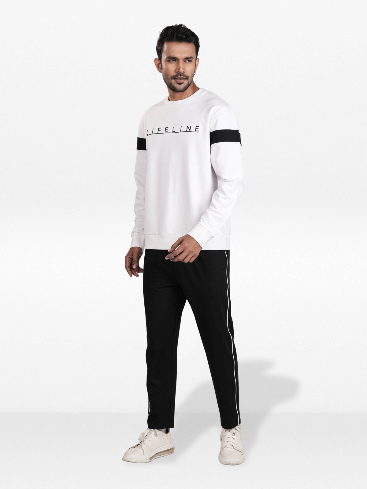 Men’s Embroidered Crew Neck Sweatshirt – Long Sleeve Casual Top | Soft Comfortable Everyday Wear