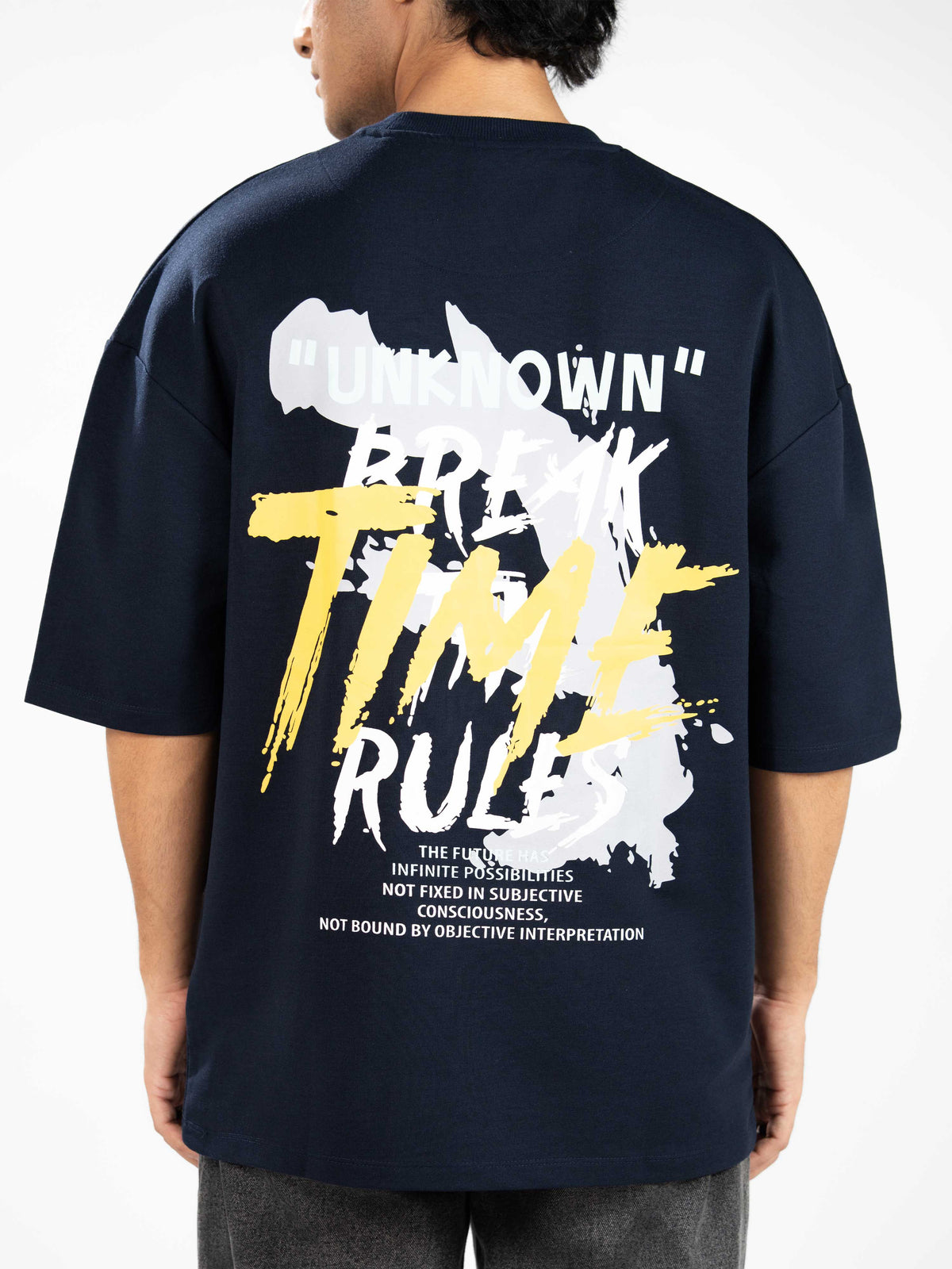 Men’s Oversized Drop Shoulder Graphic T-Shirt – Short Sleeve Crew Neck Tee | Casual Streetwear Top with Front & Back Print