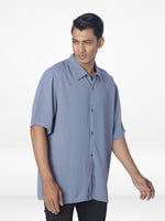 Men's Relaxed-Fit Half-Sleeve Casual Shirt| SLATE BLUE