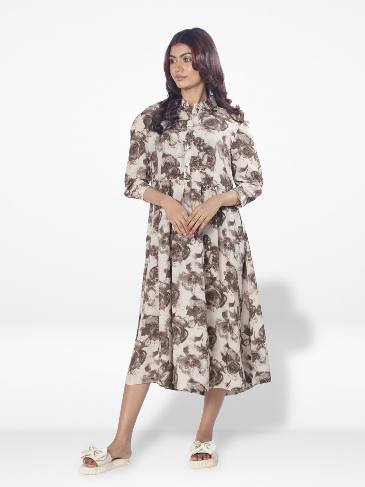 Women Multicolor Long Top| Beige