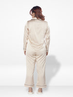 Women's Satin Notch collar & Full Sleeve Sleepwear set |Satin Fabric