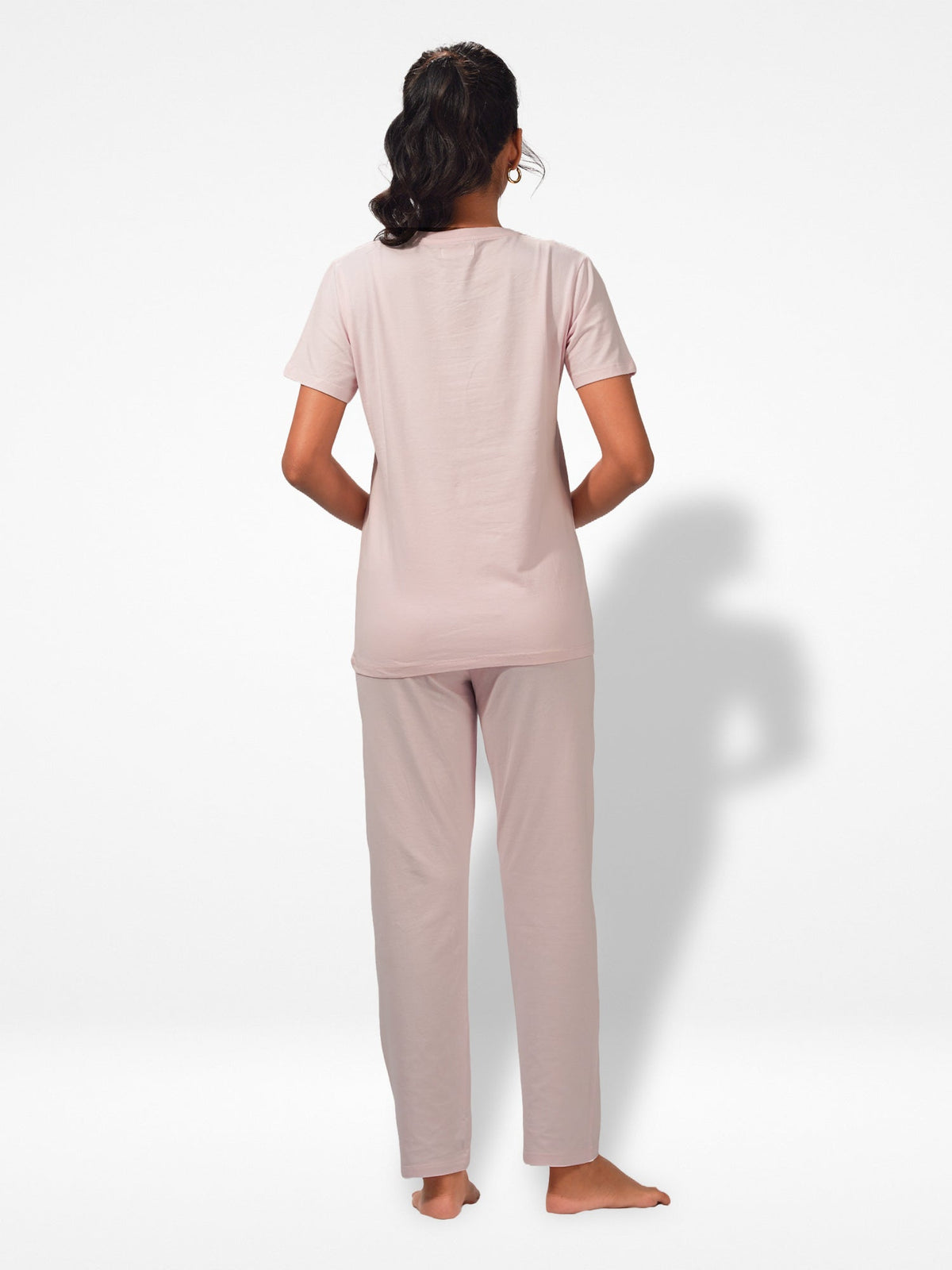Women Short Sleeve Cotton Loungewear Set