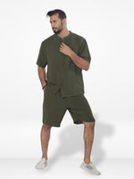 Men's Short Sleeve Shirt & Short Pant Set| OLIVE