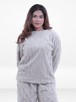 Women’s Fur Fabric Pyjama Set – Soft & Cozy 2-Piece Winter Nightwear | Long Sleeve Sleepwear Top and Bottom Set