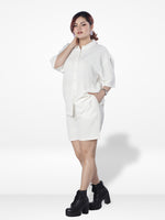 Women Solid Color Co-Ord Set| Short Sleeve| Off White