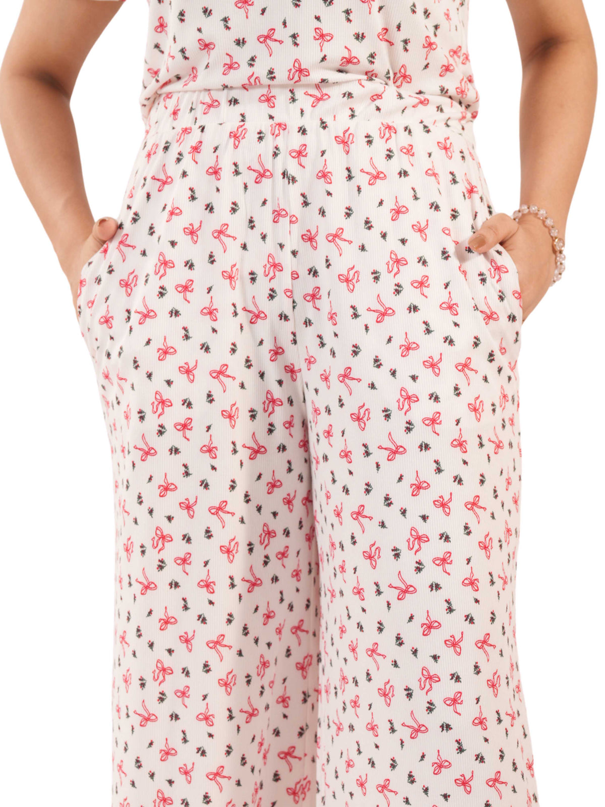Women's Casual Pants Trendy Loose Trousers High Waist Wide Leg Cropped Palazzo with Pockets