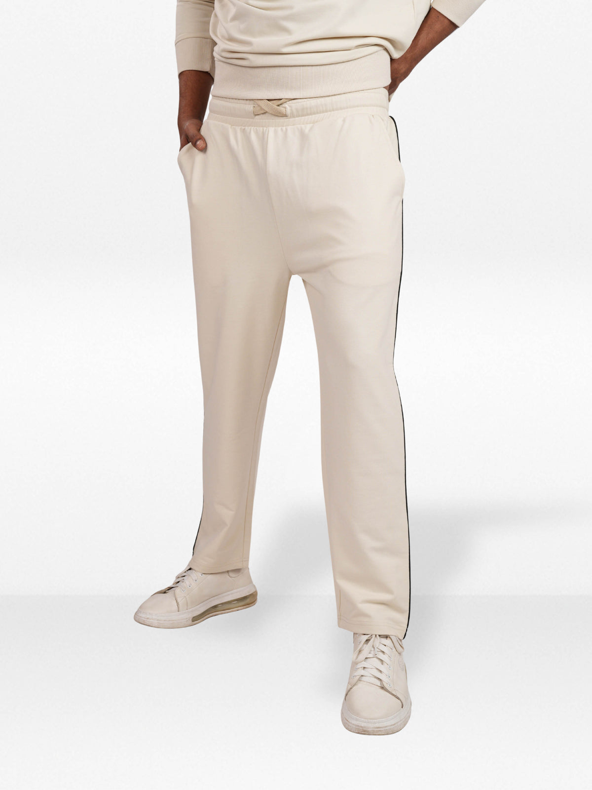 Men’s Straight Fit Joggers – Drawstring Waist Trousers | Casual Lounge Pants with Panel Design,