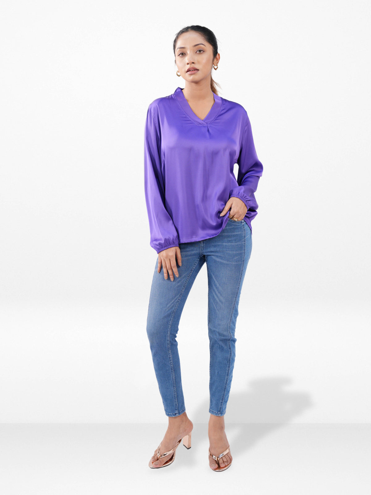 Women’s Satin Top – Soft Shiny | Fashionable Party & Everyday Wear