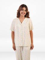 Women’s Printed Night Suit Set – Shirt & Pyjama | Soft Nightwear Dress, 2 Piece Sleepwear for Women, Comfortable Loungewear