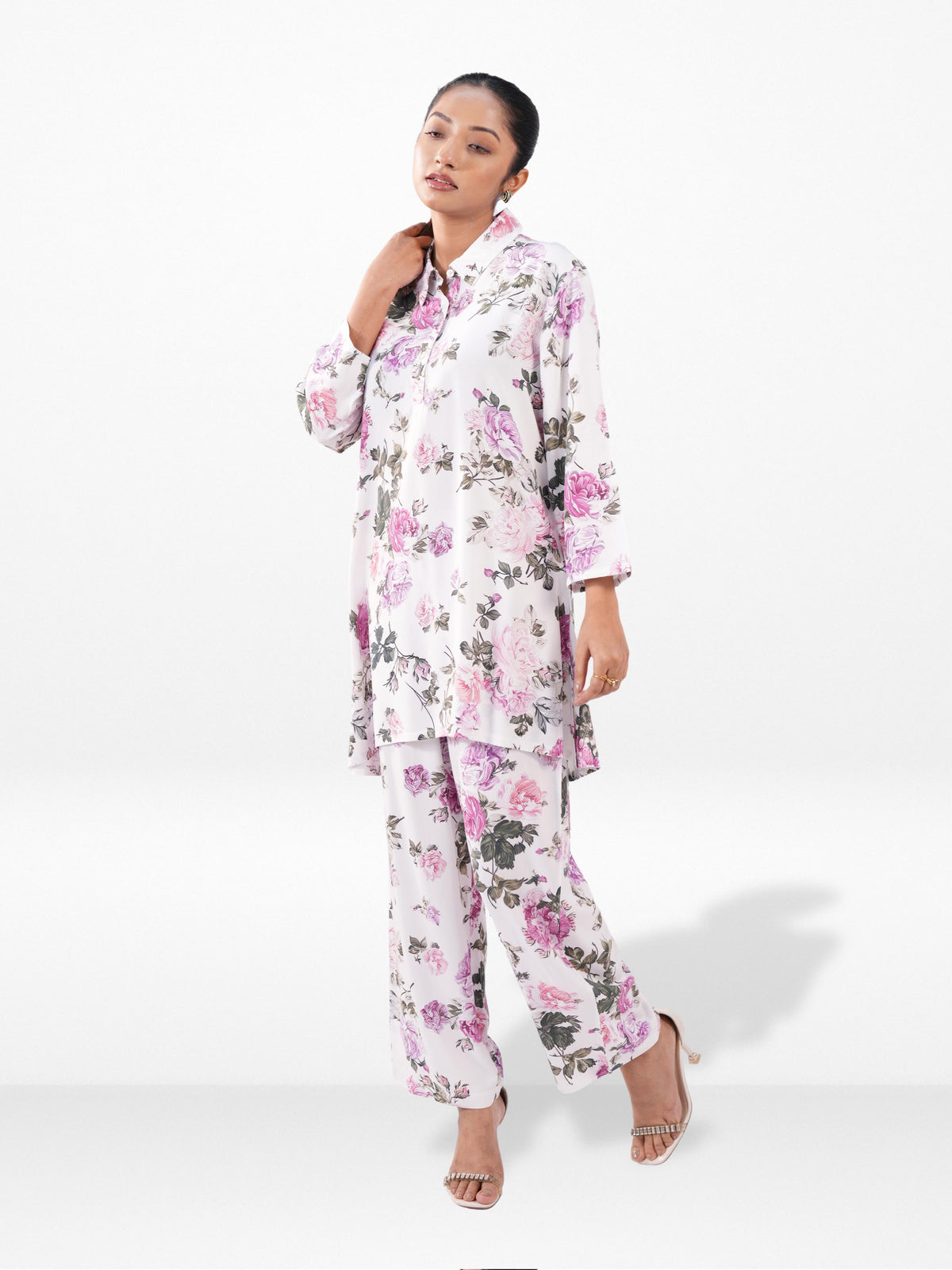 Women’s Floral Printed Co-Ord Set – Trendy 2 Piece Matching Top & Bottom Outfit