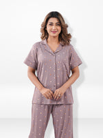 Women’s Printed Night Suit Set – Shirt & Pyjama | Soft Nightwear Dress, 2 Piece Sleepwear for Women, Comfortable Loungewear