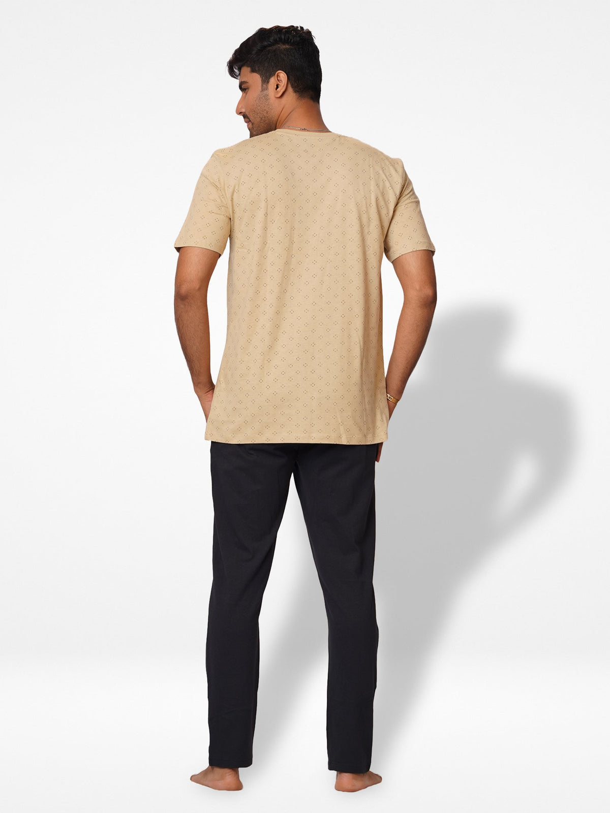 Men's T-Shirt & Trouser Lounge Set Sand