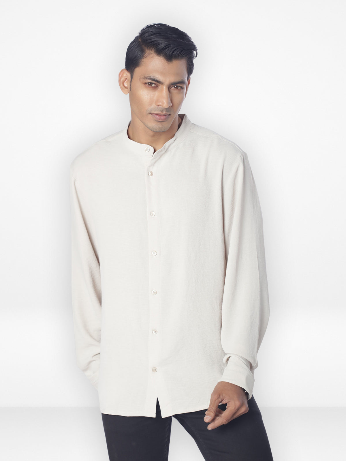 Men's Relaxed-Fit full-Sleeve Casual Shirt | BEIGE