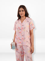 Women's All Over Printed PJ Set – 2 Piece Sleepwear Set | Soft Breathable Nightwear for Women