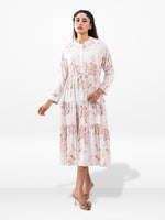 Women’s Floral Long Sleeve Tunic Dress – Elegant Casual Long Top | Lightweight Everyday Wear
