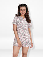 Women's Henley Short SleevePajama Sets- Shirt and Shorts 2 Piece Summer Outfits Lounge Sets