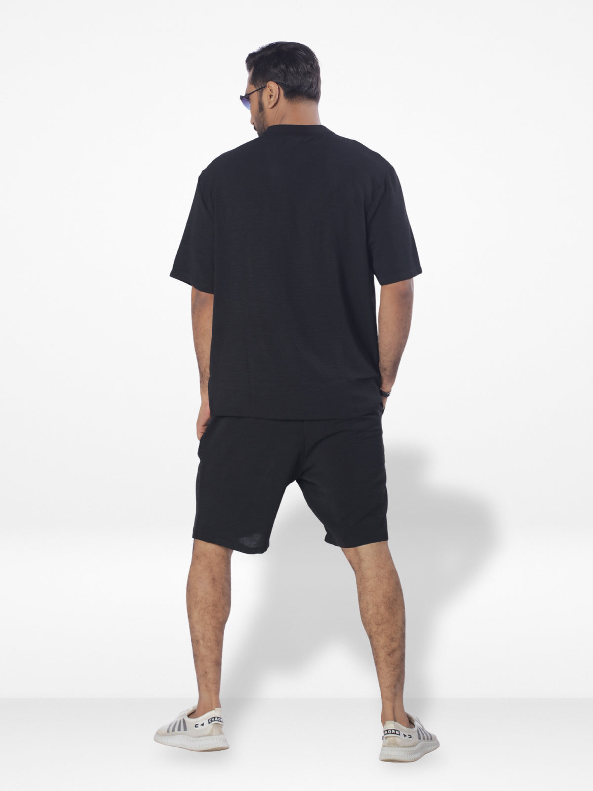 Men's Short Sleeve Shirt & Short Pant Set | Black