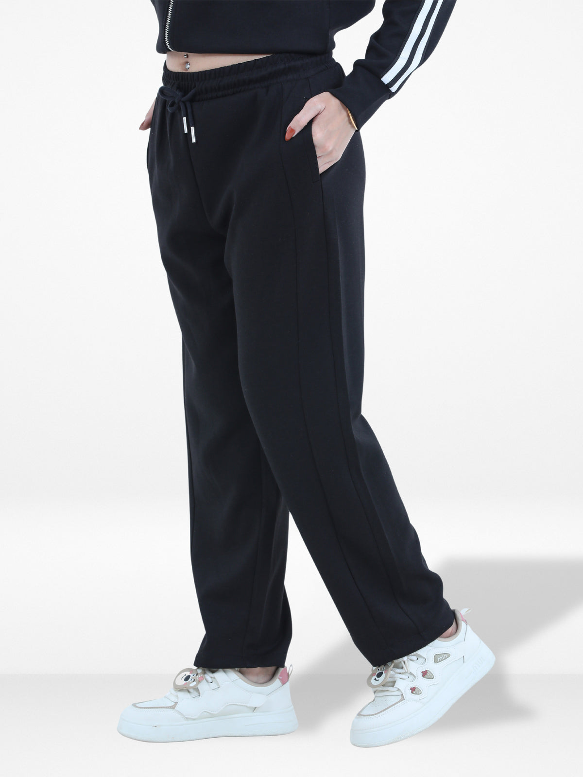 Women’s Wide Leg Pants –Drawstring Waist, Two Side Pockets | Cozy Winter Lounge & Activewear