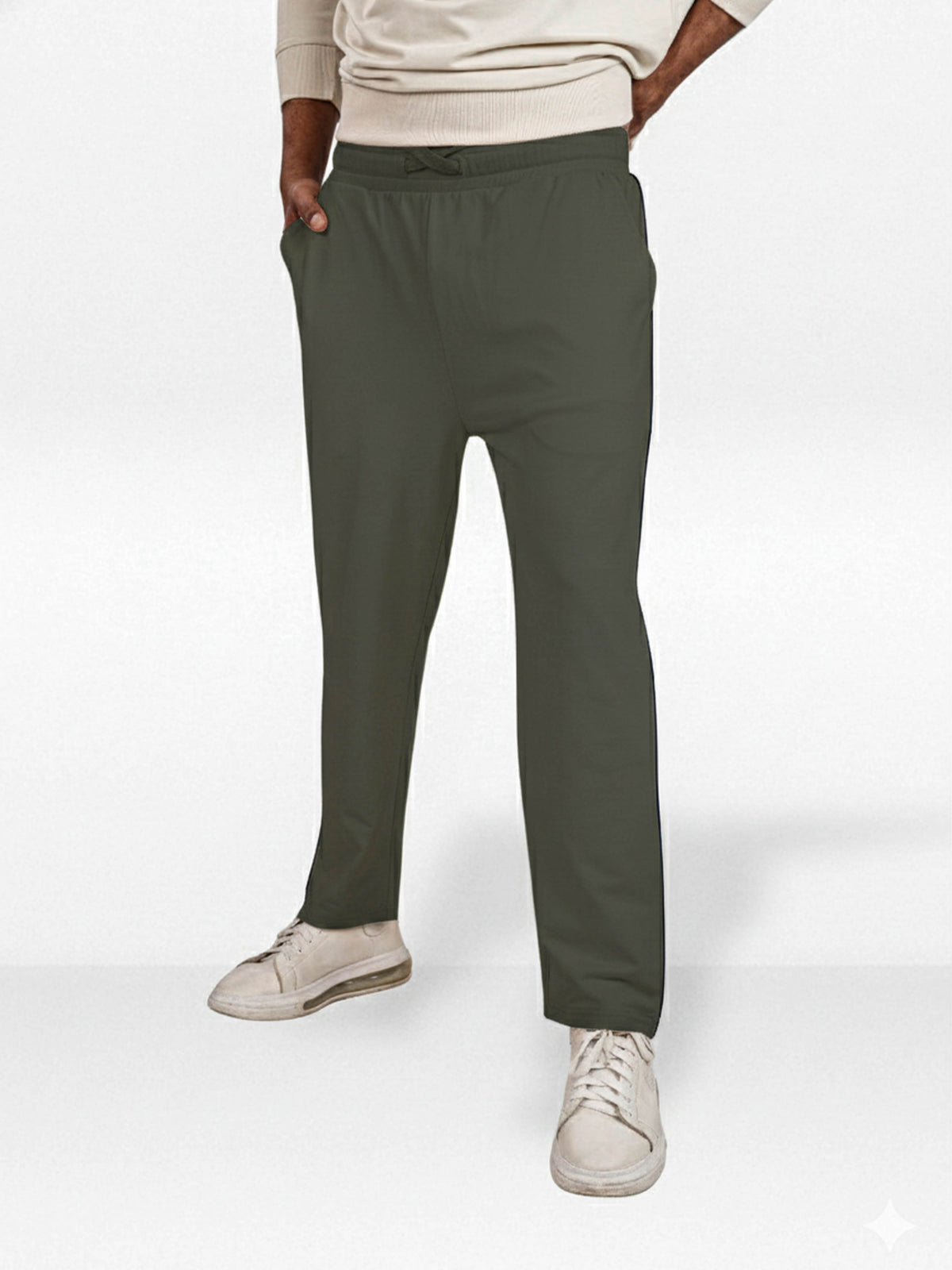 Men’s Straight Fit Joggers – Drawstring Waist Trousers | Casual Lounge Pants with Panel Design,