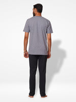 Men's AOP T-Shirt & Trouser Lounge Set Gey