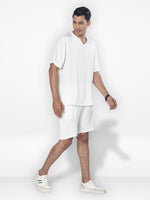 Men's Short Sleeve Shirt & Short Pant Set| Off White|