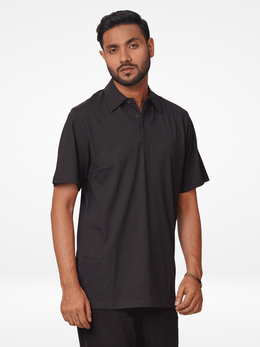 Men's Regular-Fit Mercerized Cotton Polo Shirt Black