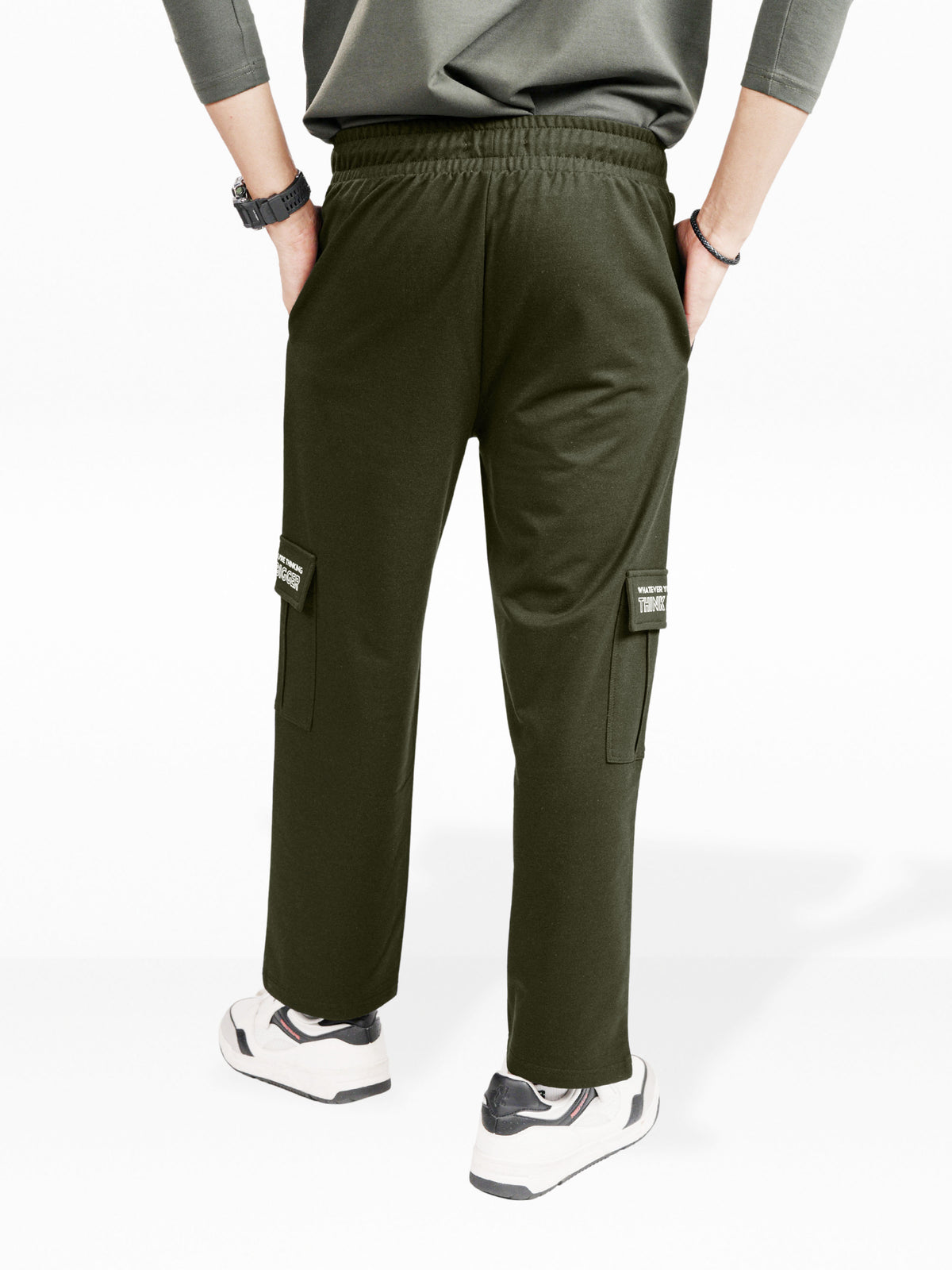 Men’s Cargo Jogger Pants – Straight Fit with Side Pocket Printed | Casual Lounge Trousers with Modern Panel Detail