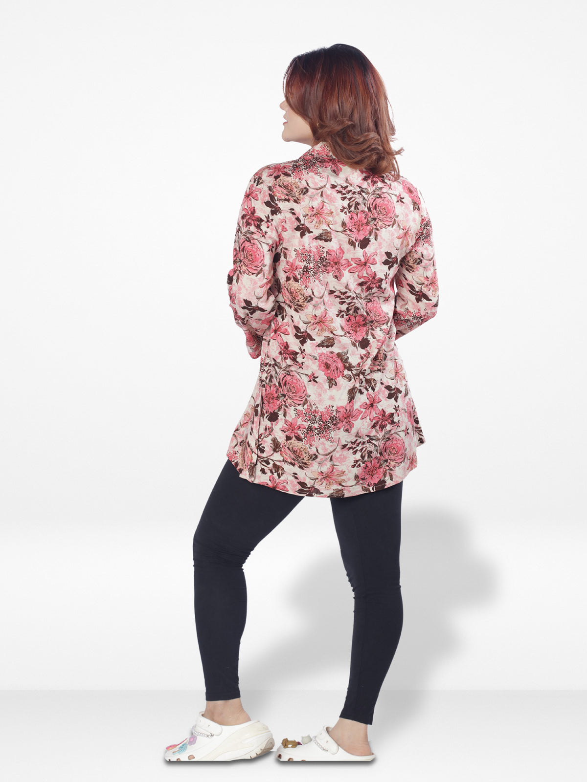 Women Pink All Over Print Long Top| Pink