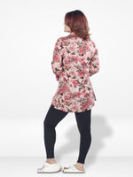 Women Pink All Over Print Long Top| Pink