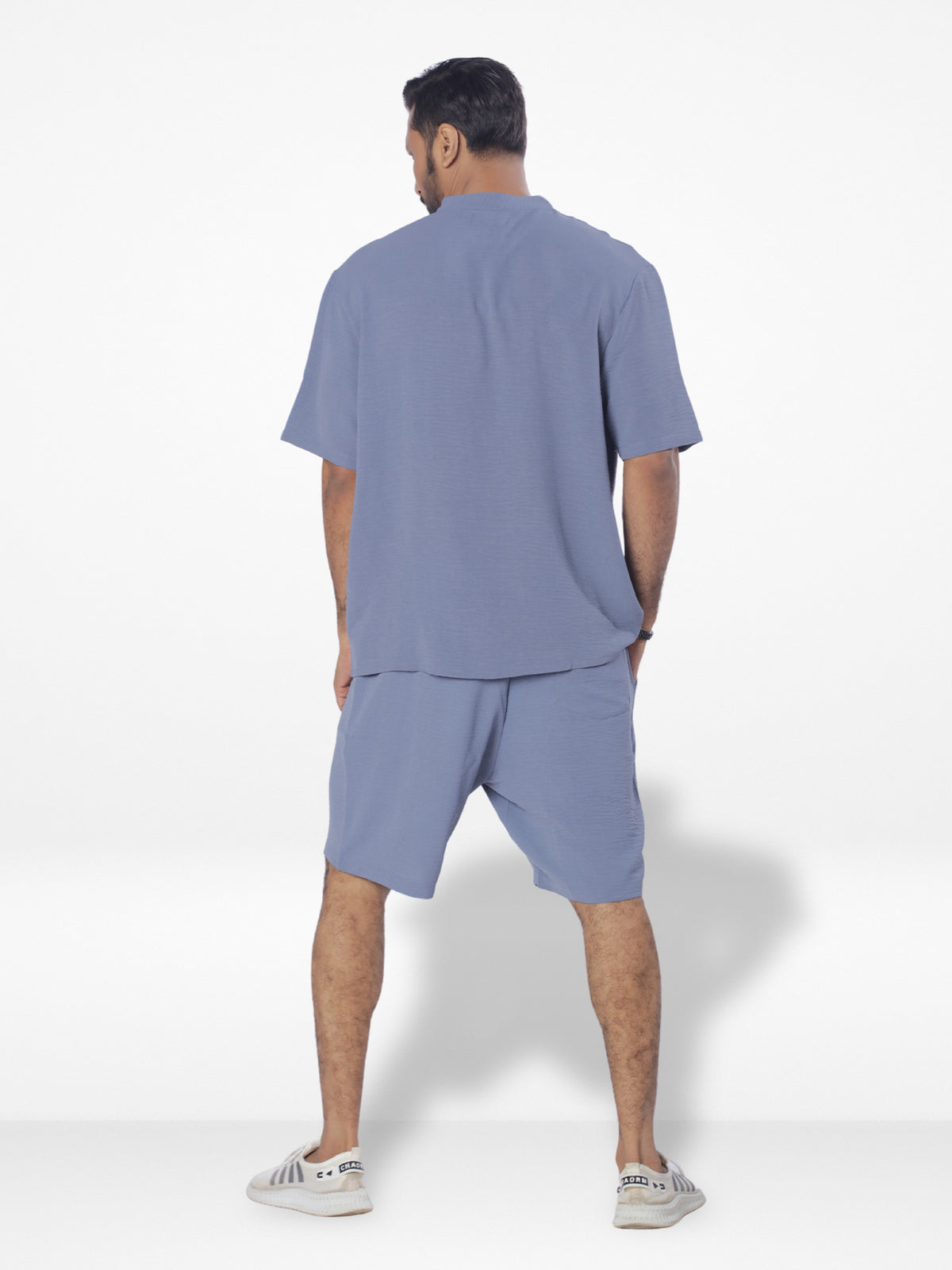 Men's Short Sleeve Shirt & Short Pant Set | Slate Blue