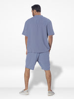 Men's Short Sleeve Shirt & Short Pant Set | Slate Blue