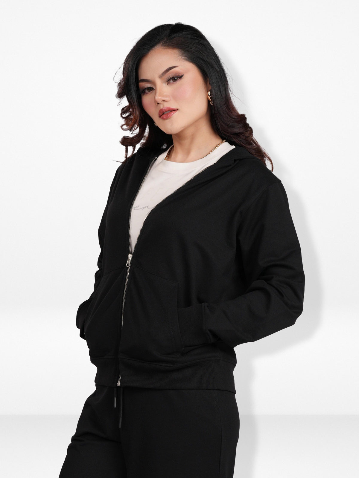 Women’s Full Zip Hoodie – Solid Color Hooded|Casual Zip-Up Hoodies for Everyday Wear