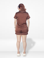 Women's Satin Notch collar Short Sleepwear Set |Satin Fabric