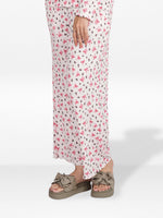 Women's Floral Printed Wide Leg Pants – Soft Yummy Rib Casual Trousers
