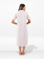 Women’s Notch Collar Long Top – Short Sleeve Casual Tunic | Stylish Everyday Wear Blouse