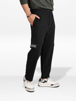 Men’s Cargo Jogger Pants – Straight Fit with Side Pocket Printed | Casual Lounge Trousers with Modern Panel Detail