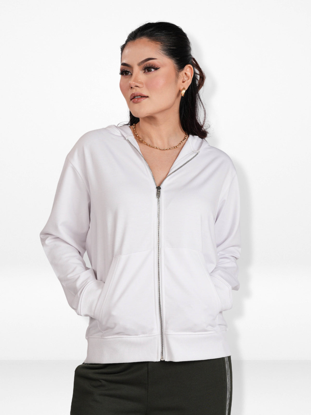 Women’s Full Zip Hoodie – Solid Color Hooded|Casual Zip-Up Hoodies for Everyday Wear