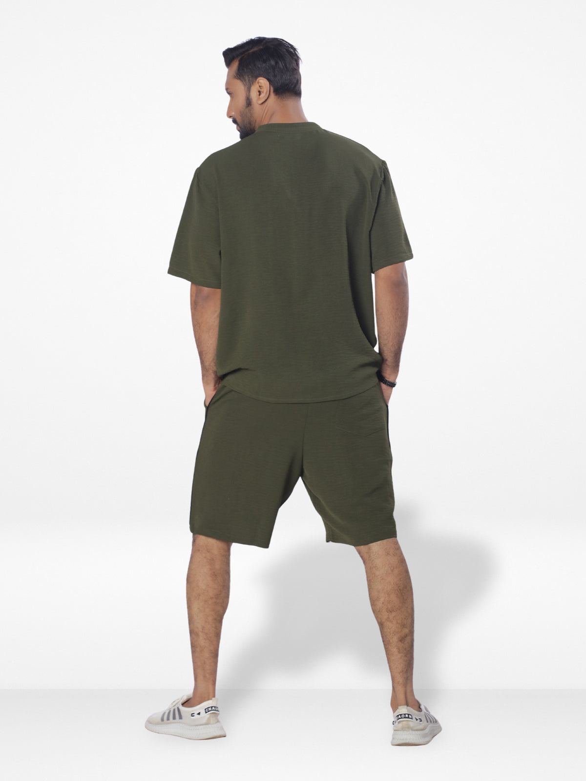 Men's Short Sleeve Shirt & Short Pant Set| OLIVE