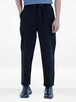 Men’s Relaxed Fit Trousers – Elastic Waist with Drawstring, Casual Pants with Fake Fly & Side Pockets ,Comfortable Everyday Wear