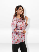 Women's V-Neck Floral Satin Top – Stylish Casual Blouse | Everyday Office & Business Casual Wear