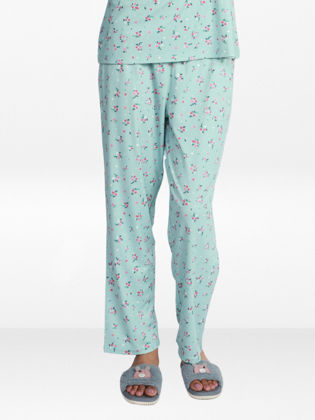 Women’s All Over Printed Lounge Pants | Soft Stretch Yummy Rib Fabric | Drawstring Waist Casual Sleepwear & Pajama Trousers - Ether