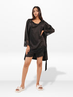 Women’s Satin 4 Piece Night Dress Set – Luxury Sleepwear | Soft Silky Comfortable Nightwear